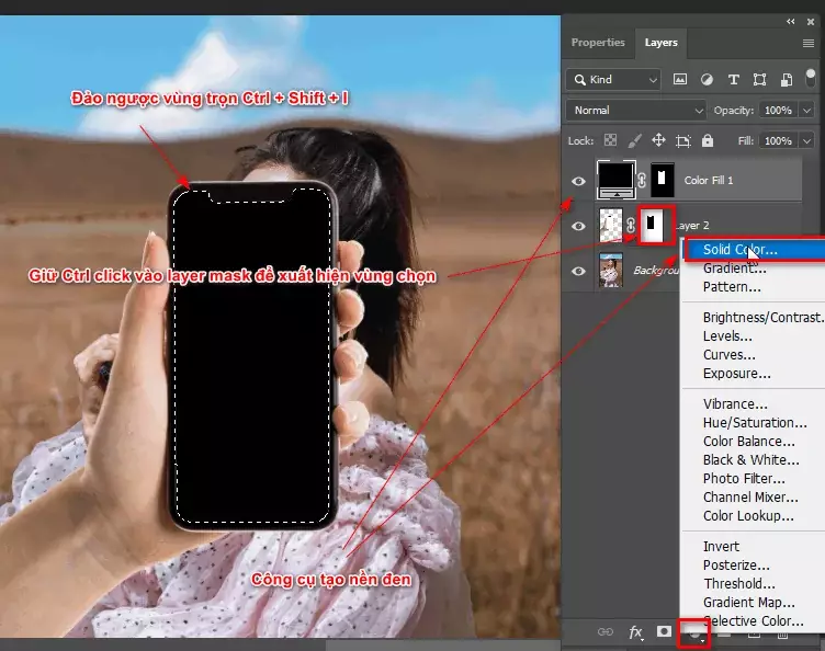 Cách tạo màn hình nhìn xuyên trong photoshop Cách Tạo Màng Hình Điện Thoại Nhìn Xuyên Background Trong Photoshop
